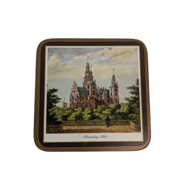 Pimpernel Danish Castles Coaster Set of 6 Cork Acrylic Made in England Vintage - Picture 3 of 11